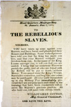 A photo of a letter to rebellious slaves, Jamaica, 1832