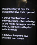 A photo an information panel at the International Slavery Museum