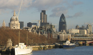 photograph showing St. Pauls Cathedral and the City of London
