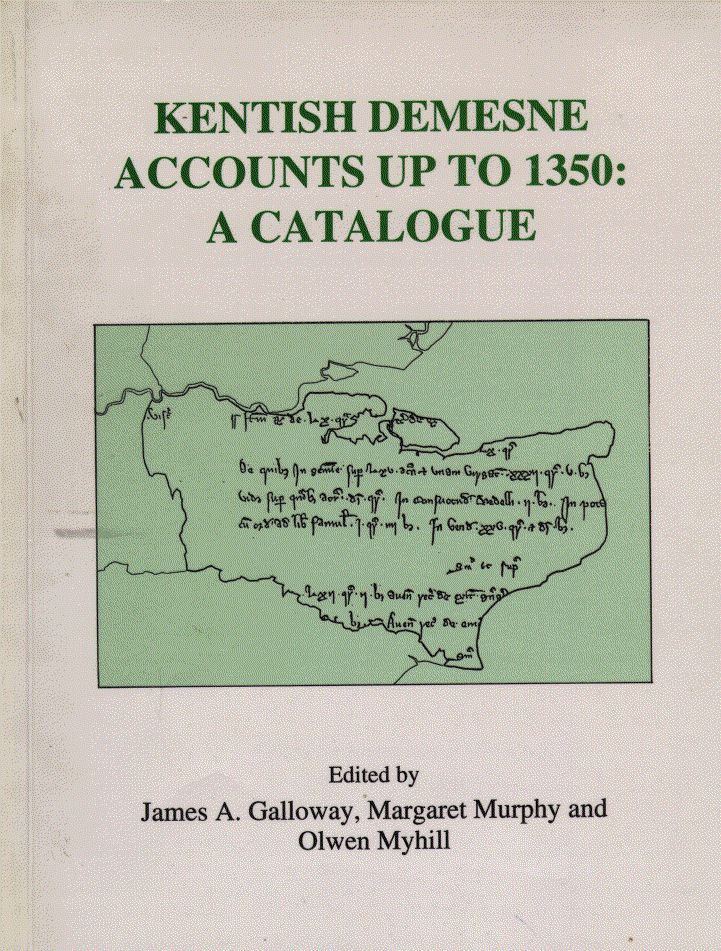 book cover-Kentish Demesne Accounts up to 1350: a catalogue
