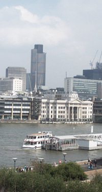 View of Tower 42, City of London, from the South Bank of the Thames