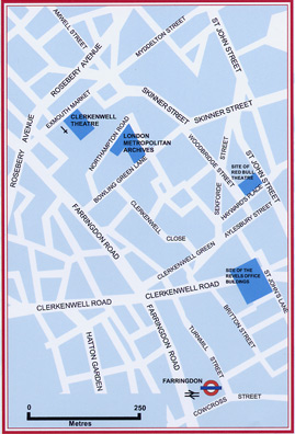 map showing location of theatre