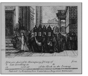 Hogarth print of a funeral procession