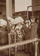 Immigrants getting a medical examination