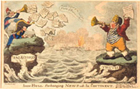 A satirical image of French and British sea power from the nineteenth century