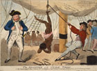 An illustration of punishment aboard a slave ship, 1792.