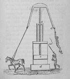 An engraving of a cotton machine used for punishing runaways, South Carolina, 1830s