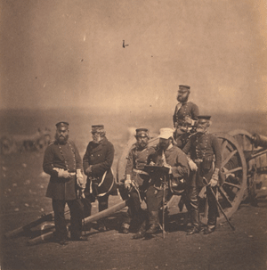Crimean war, officers with gun carriage