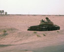 A photograph of an abandoned T62 tank near Safwan, Iraq.