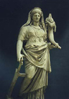 A statue depicting Ceres, the Roman goddess of agriculture and motherly love
