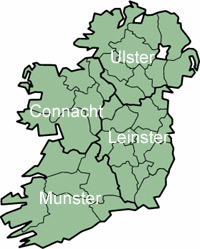 Map of the provinces of Ireland