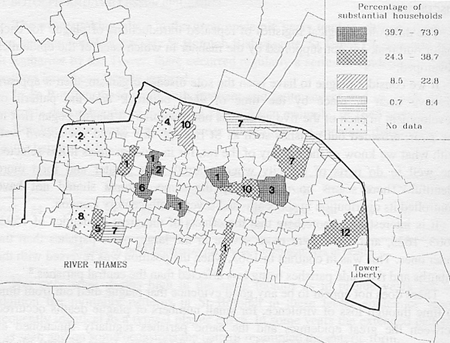 Fig. 7. map showing permanent plague foci in inter-plague years in the study parishes