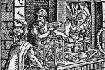 Engraving of a clockmaker