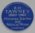 Blue Plaque commemorating the historian R. H. Tawney