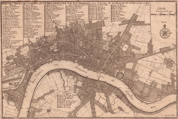 Plan of London and Westminster by Nicolas de Fer